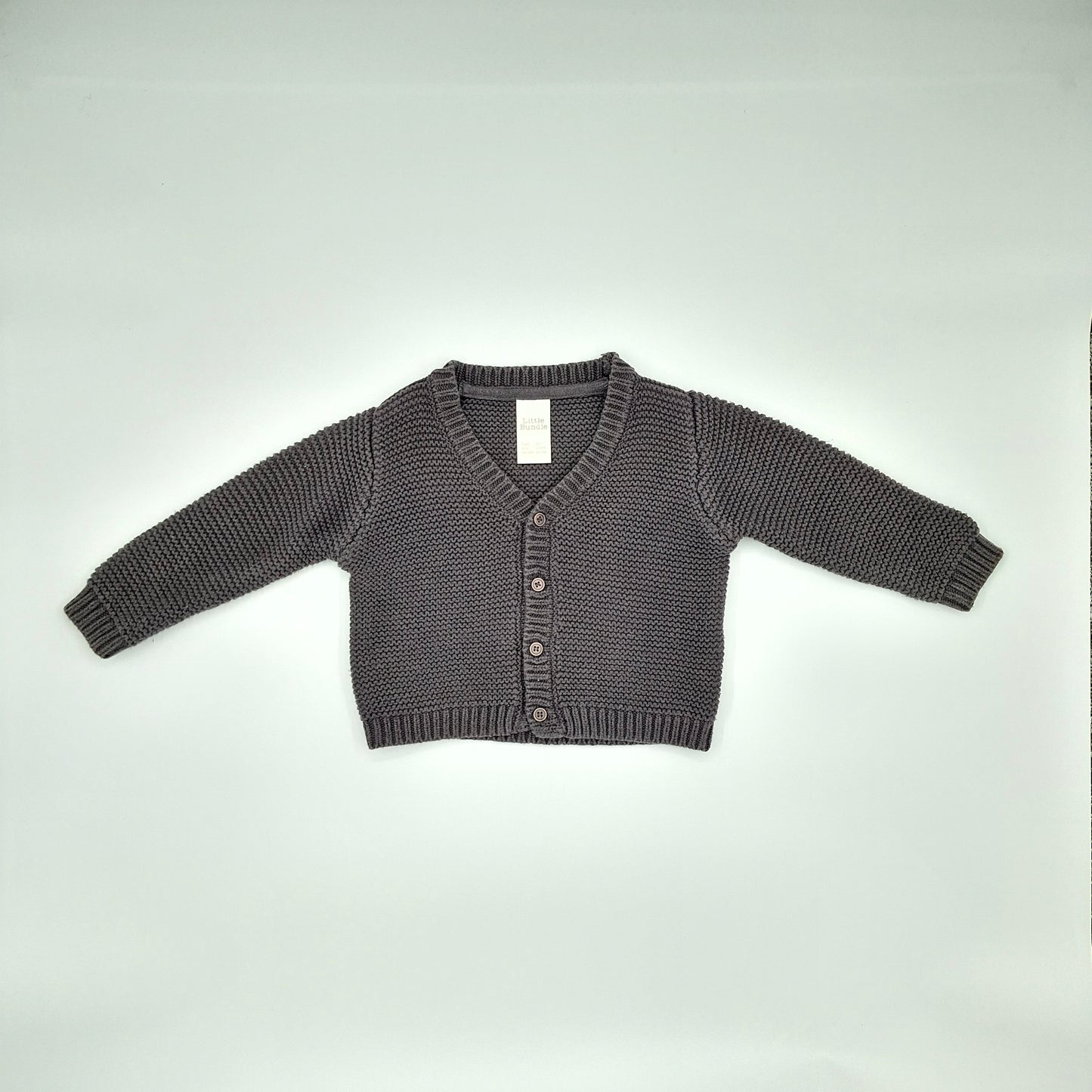 Little Bundle Grey Knit Cardigan – Size 3-6