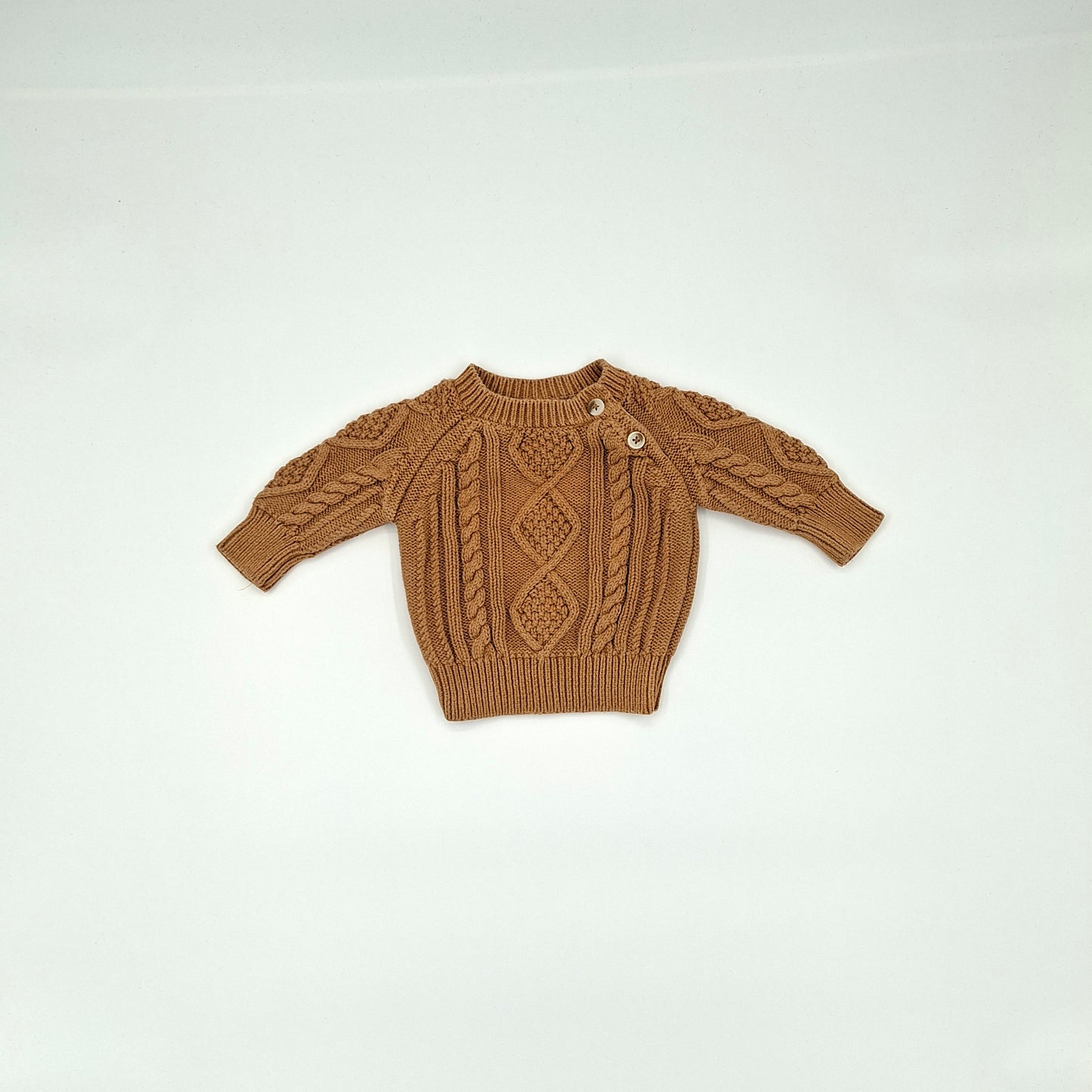 Little Bundle Brown/Mustard Knit Jumper – Size NB