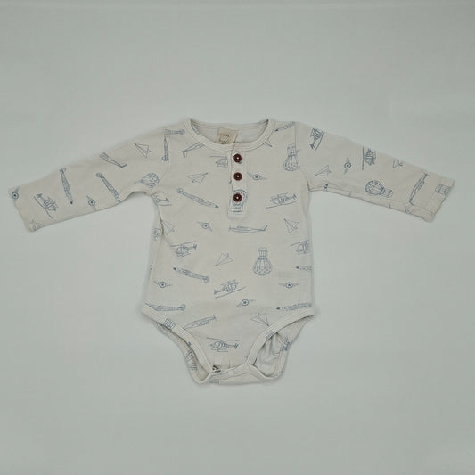 Little Bundle White Planes Bodysuit – Size 6-12