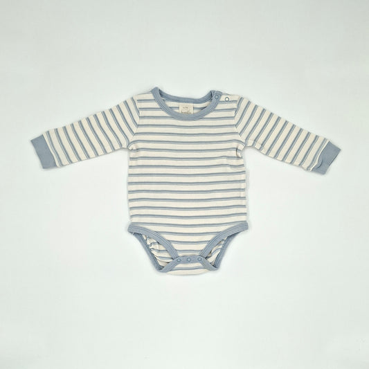 Little Bundle Light Blue Stripe Bodysuit – Size 3-6