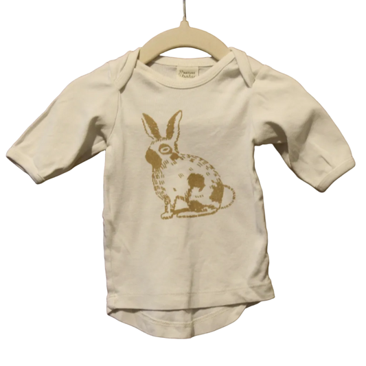 Nature Baby White Bunny Long Sleeve T-Shirt – Size 0–3