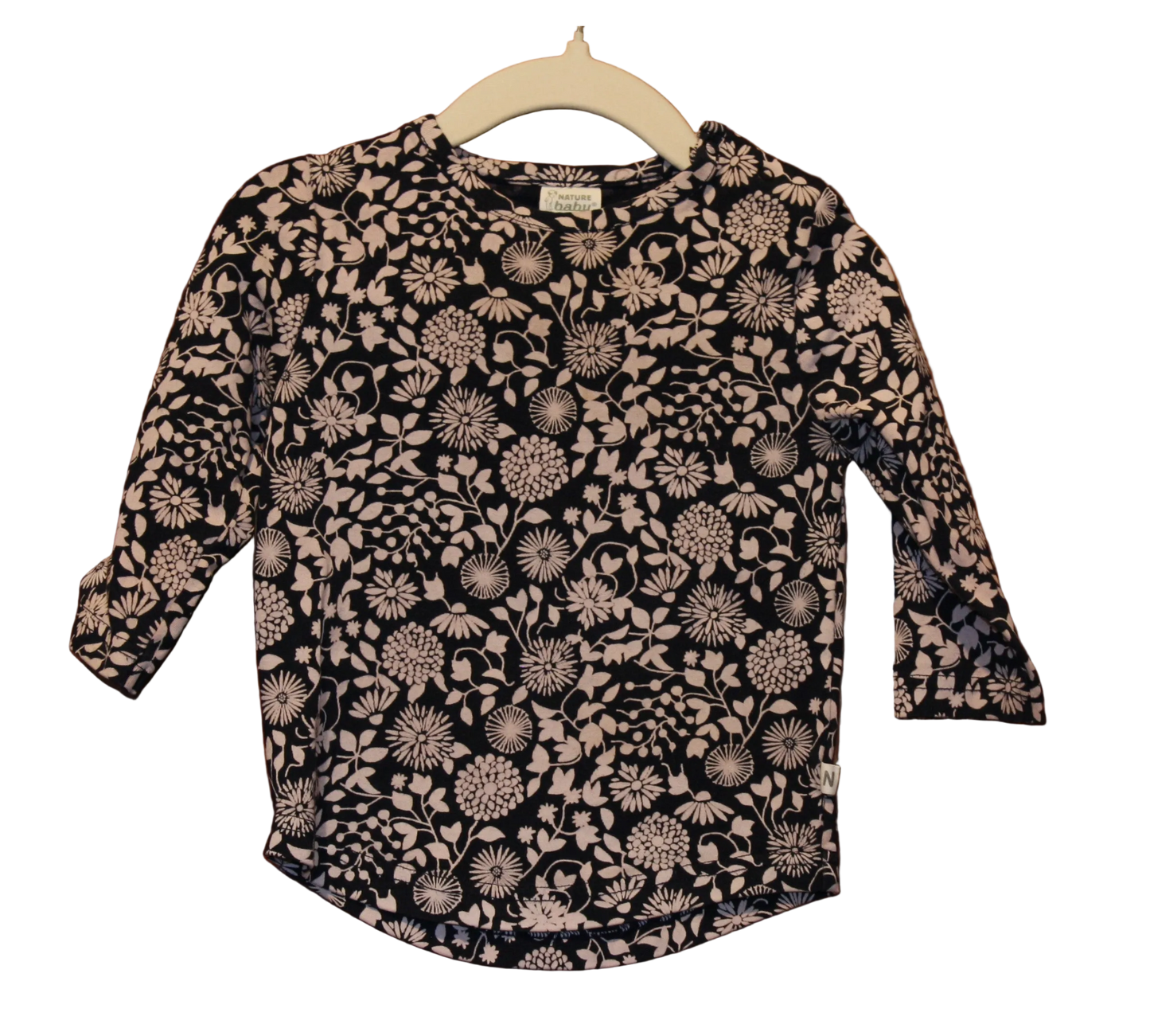 Nature Baby Dark Print Long Sleeve Top – Size 6–12m