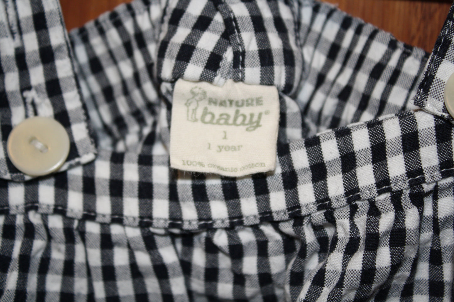 Nature Baby Gingham Playsuit – Size 1 Year