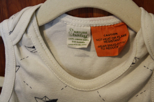 Nature Baby Boat Print Singlet Suit – Size 3–6m