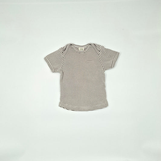 Nature Baby Grey & White Stripe Top – Size 3–6