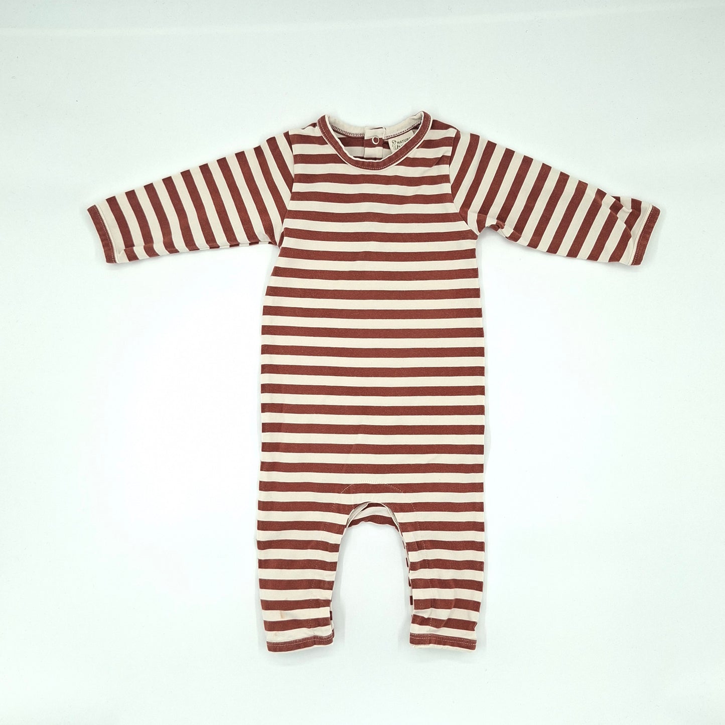 Nature Baby Brown & White Stripe All-In-One -  Size 3- 6