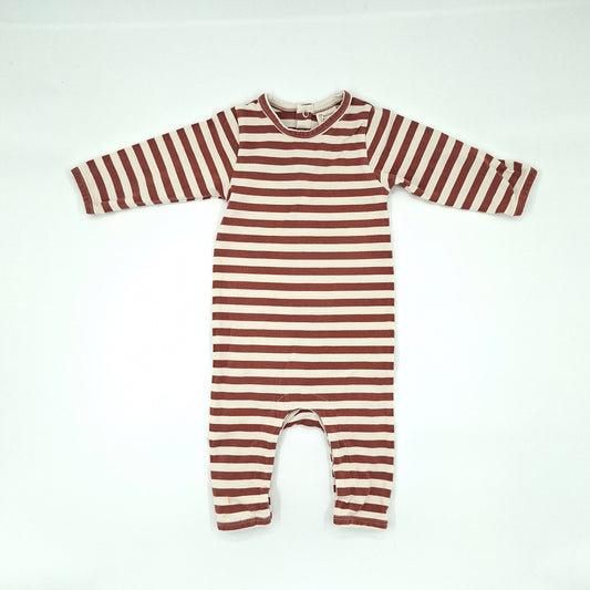 Nature Baby Brown & White Stripe All-In-One -  Size 3- 6