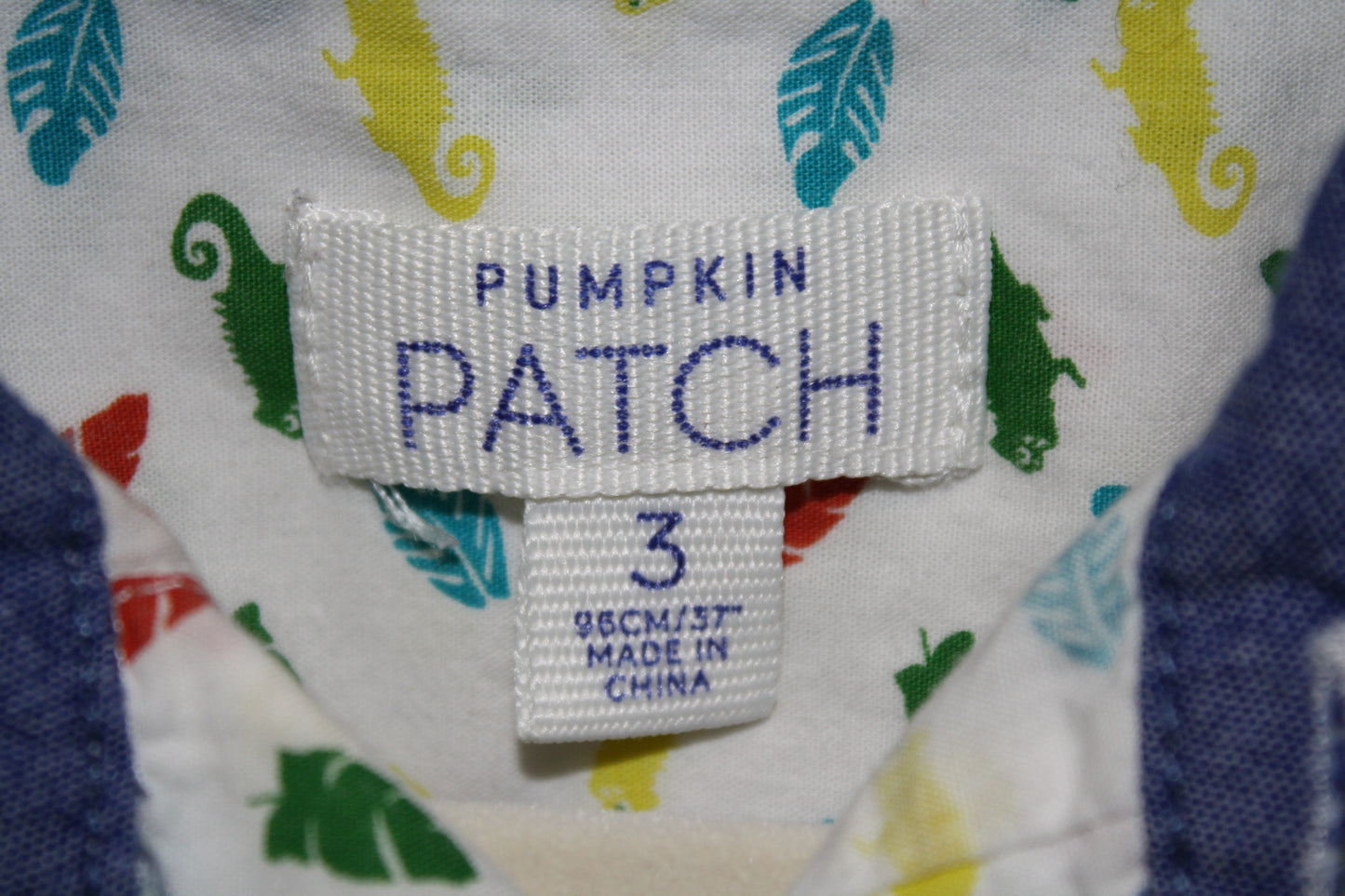 Pumpkin Patch White Leaf/Lizard Button-Up – Size 3Y