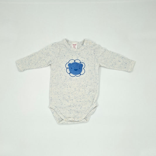 Seed Blue Speckled Bodysuit - Bear Front – Size 0–3m
