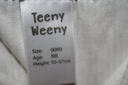 Teeny Weeny White Ribbed Bodysuit – Size NB