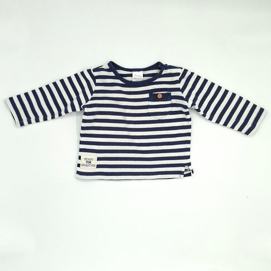 Teeny Weeny Blue & White Stripe Long Sleeve Shirt - 6-12m