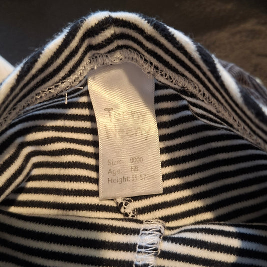 Teeny Weeny Black & White Stripe Leggings -  Size NB