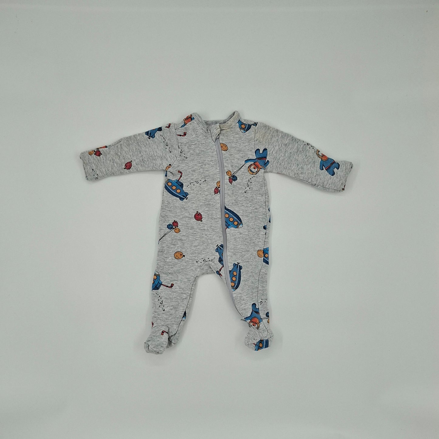 Teeny Weeny Grey Boats/Submarines Bodysuit – Size Prem