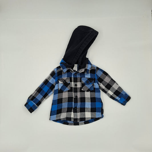 Teeny Weeny Blue Check Hoodie -  Size 6- 9m