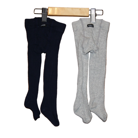 Bonds Blue & Grey Tights – Size NB/0–3
