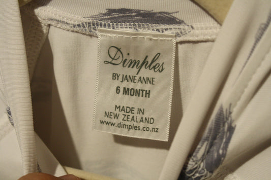 Dimples White & Grey Togs – Size 3-6m