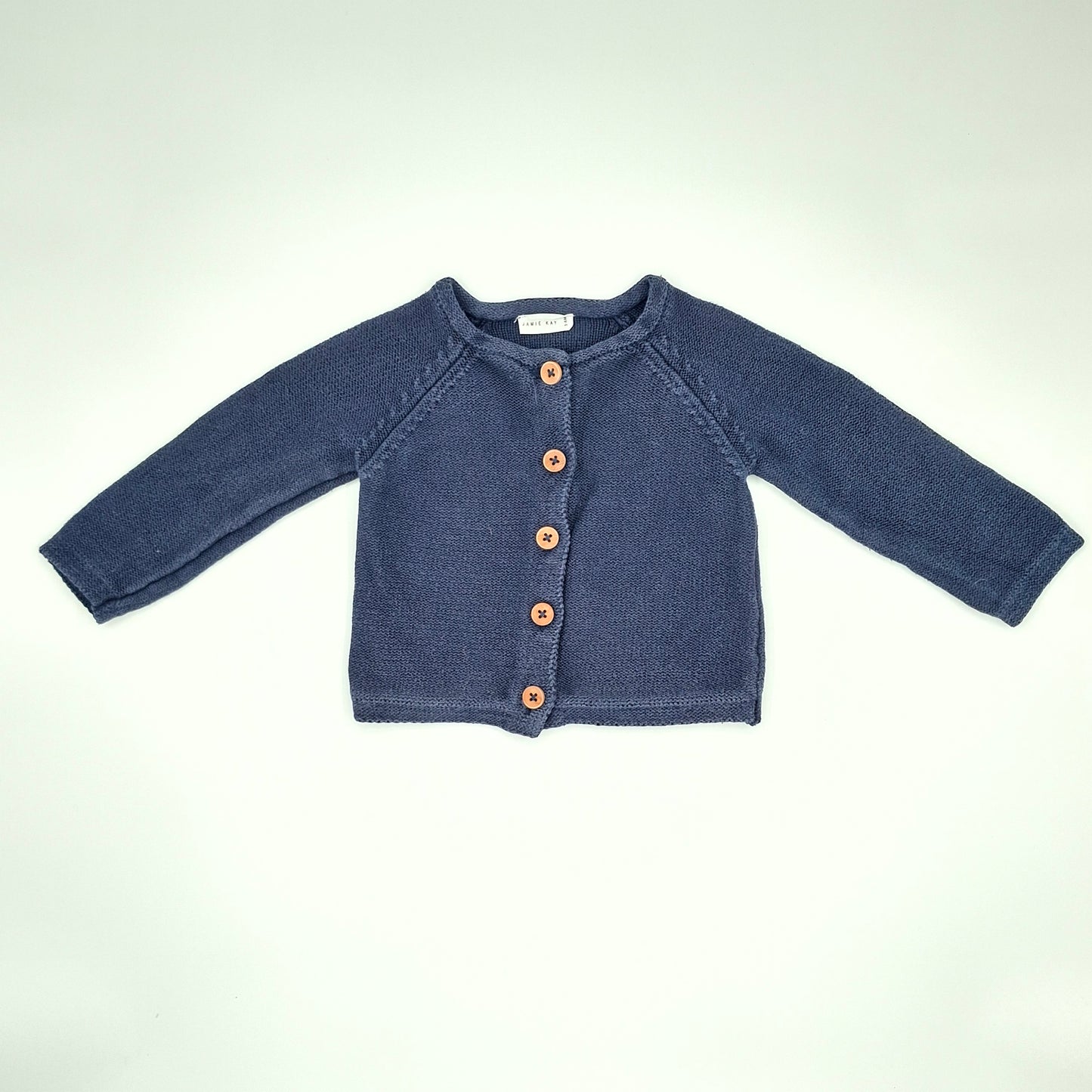 Jamie Kay Blue Cotton Knit Cardigan  - Size 3 - 6