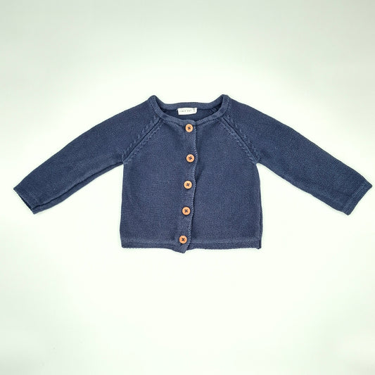 Jamie Kay Blue Cotton Knit Cardigan  - Size 3 - 6