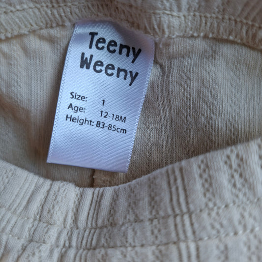 Teeny Weeny Cream Leggings -  Size 1Y