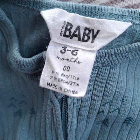 Cotton On Baby - Teal All-In-One Tree Print - Size 3-6