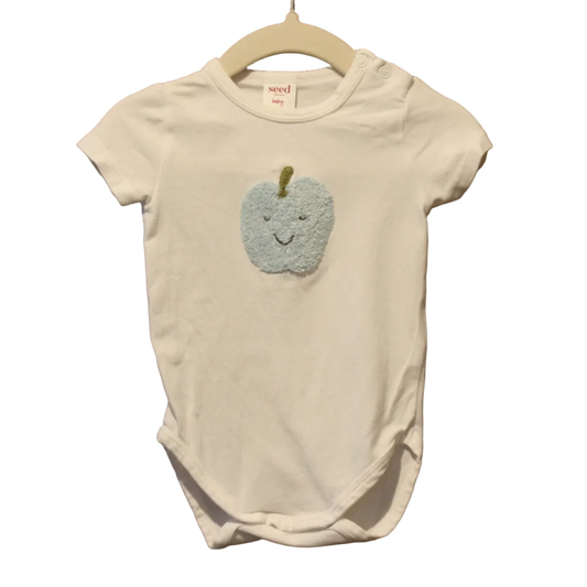 Seed Blue Apple Short Sleeve Bodysuit – Size 0–3