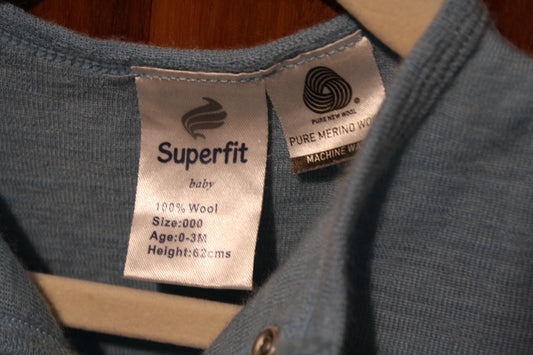 Superfit Blue Merino All-in-One – Size 0–3